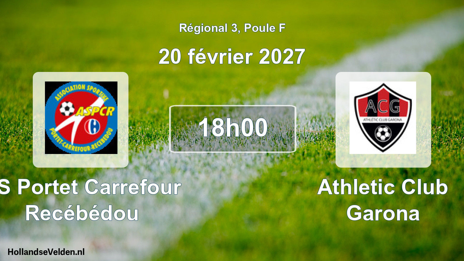 Match programmé: AS Portet Carrefour Recébédou - Athletic Club Garona (20 février 2027)