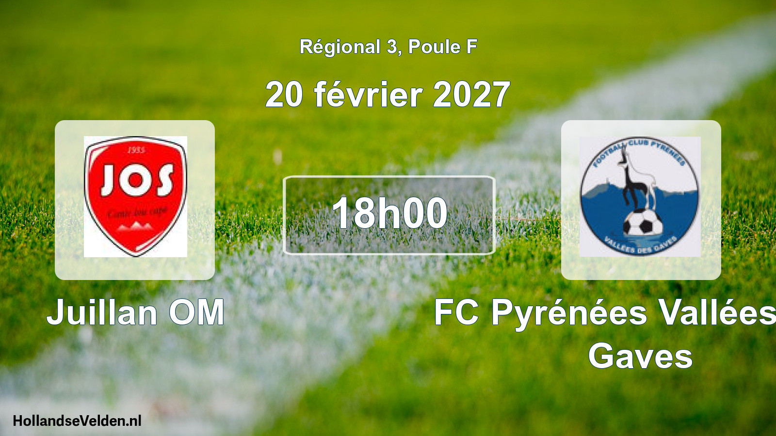 Match programmé: Juillan OM - FC Pyrénées Vallées des Gaves (20 février 2027)