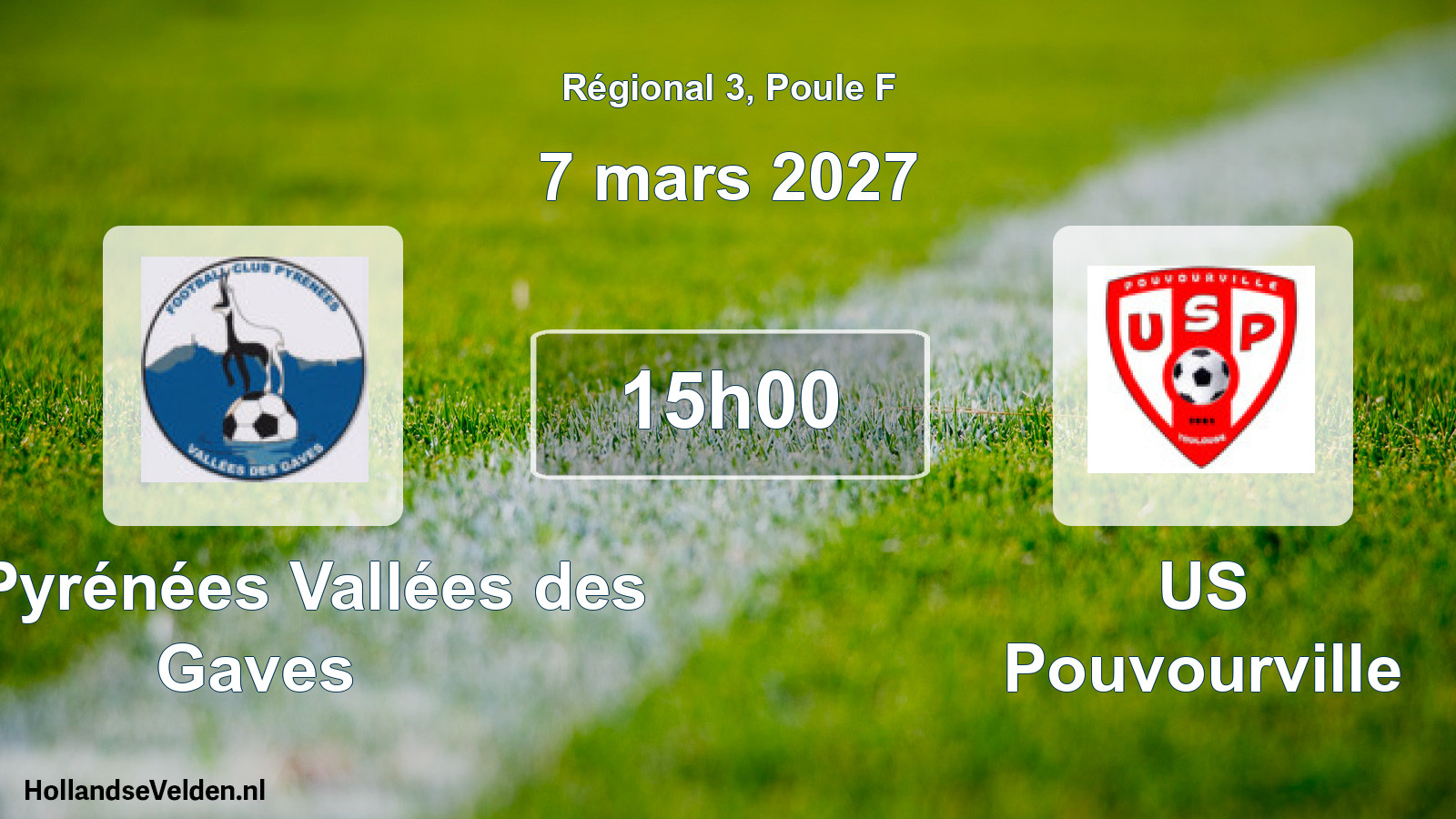 Match programmé: FC Pyrénées Vallées des Gaves - US Pouvourville (7 mars 2027)
