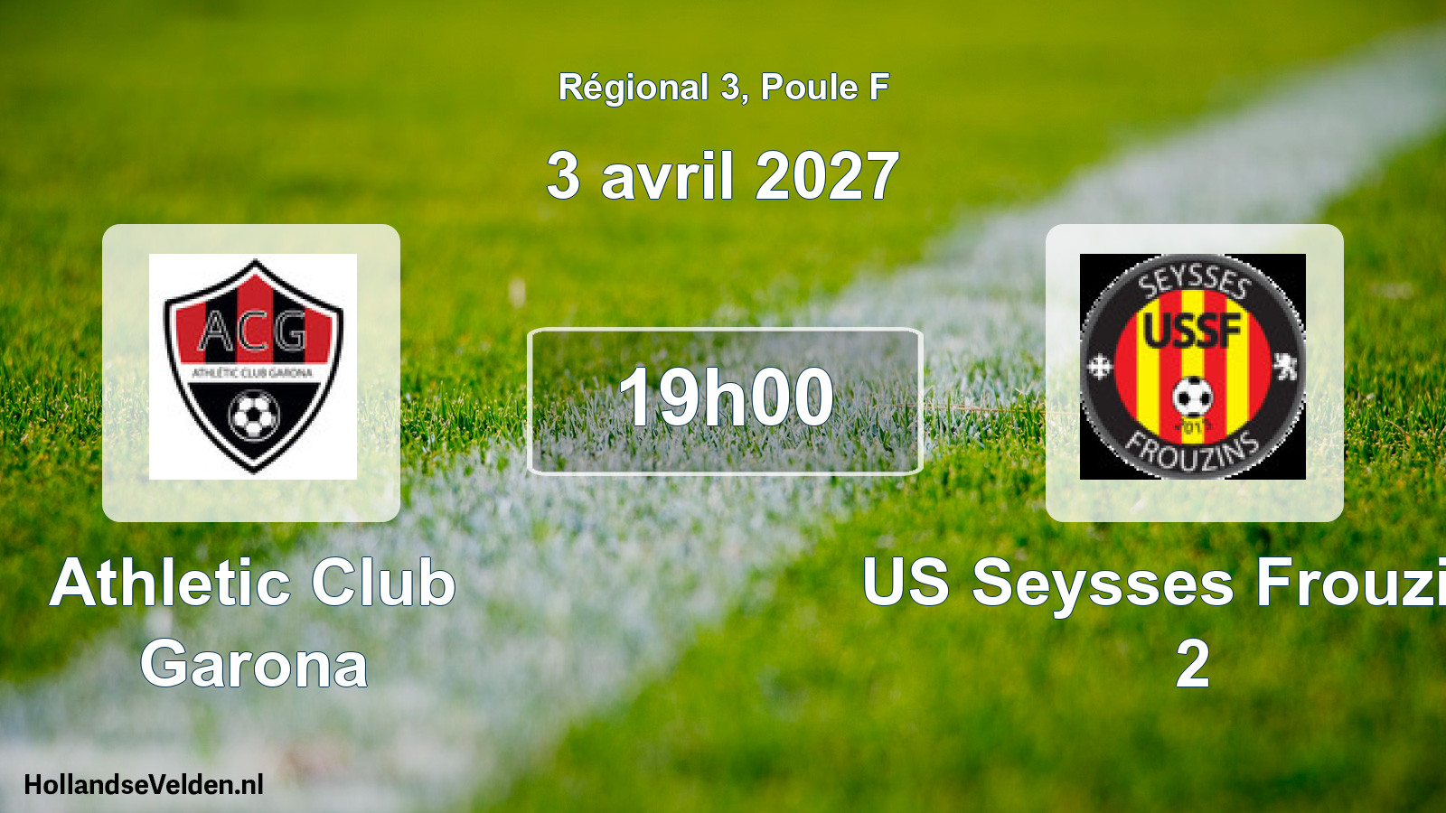 Match programmé: Athletic Club Garona - US Seysses Frouzins 2 (3 avril 2027)