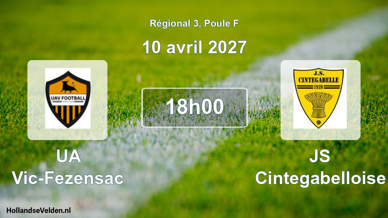 Match programmé: UA Vic-Fezensac - JS Cintegabelloise (10 avril 2027)