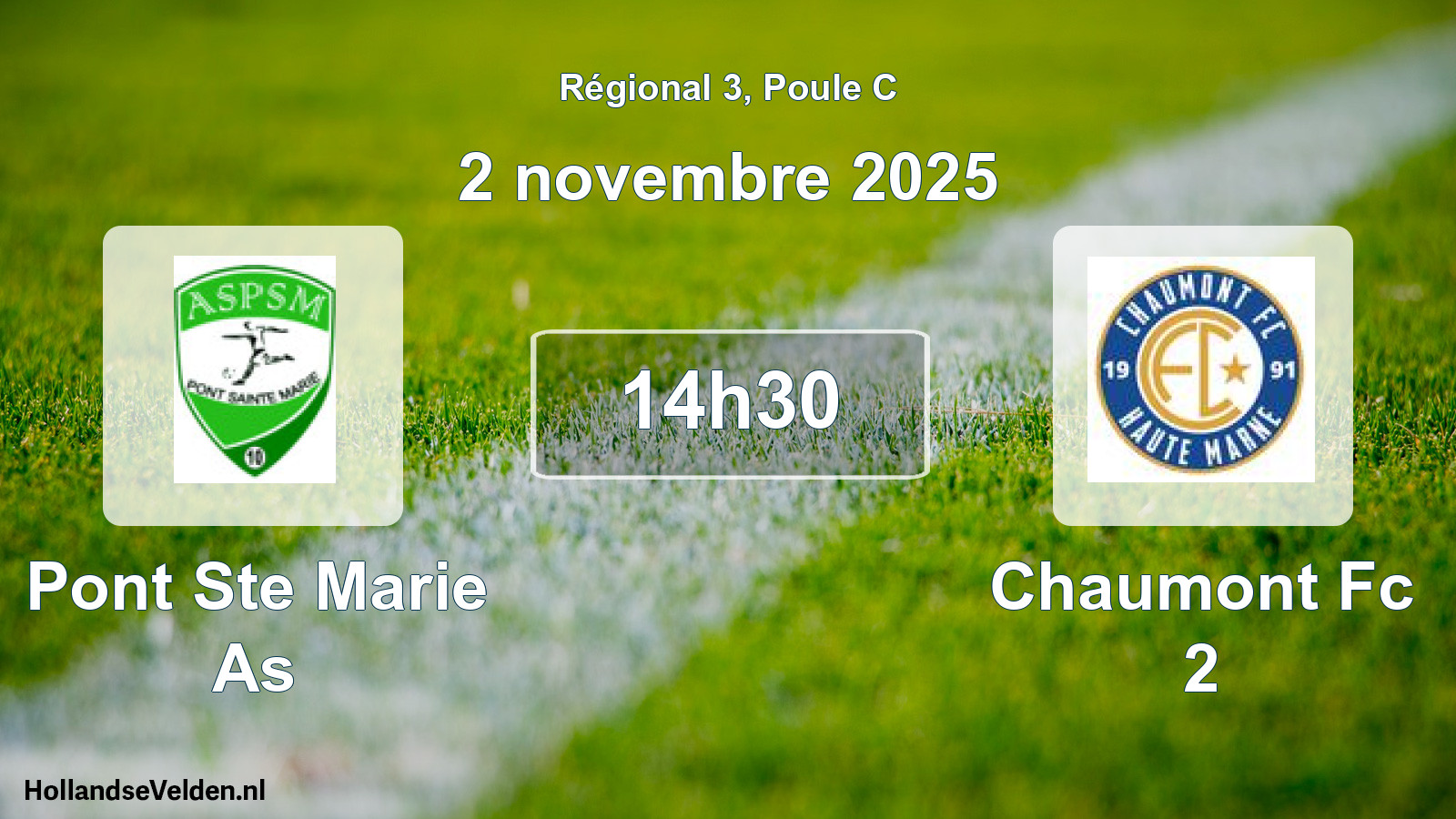 Scheduled Match: Pont Ste Marie As - Chaumont Fc 2 (2 November 2025)