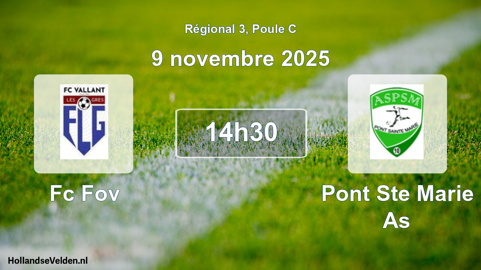 Scheduled Match: Fc Fov - Pont Ste Marie As (9 November 2025)