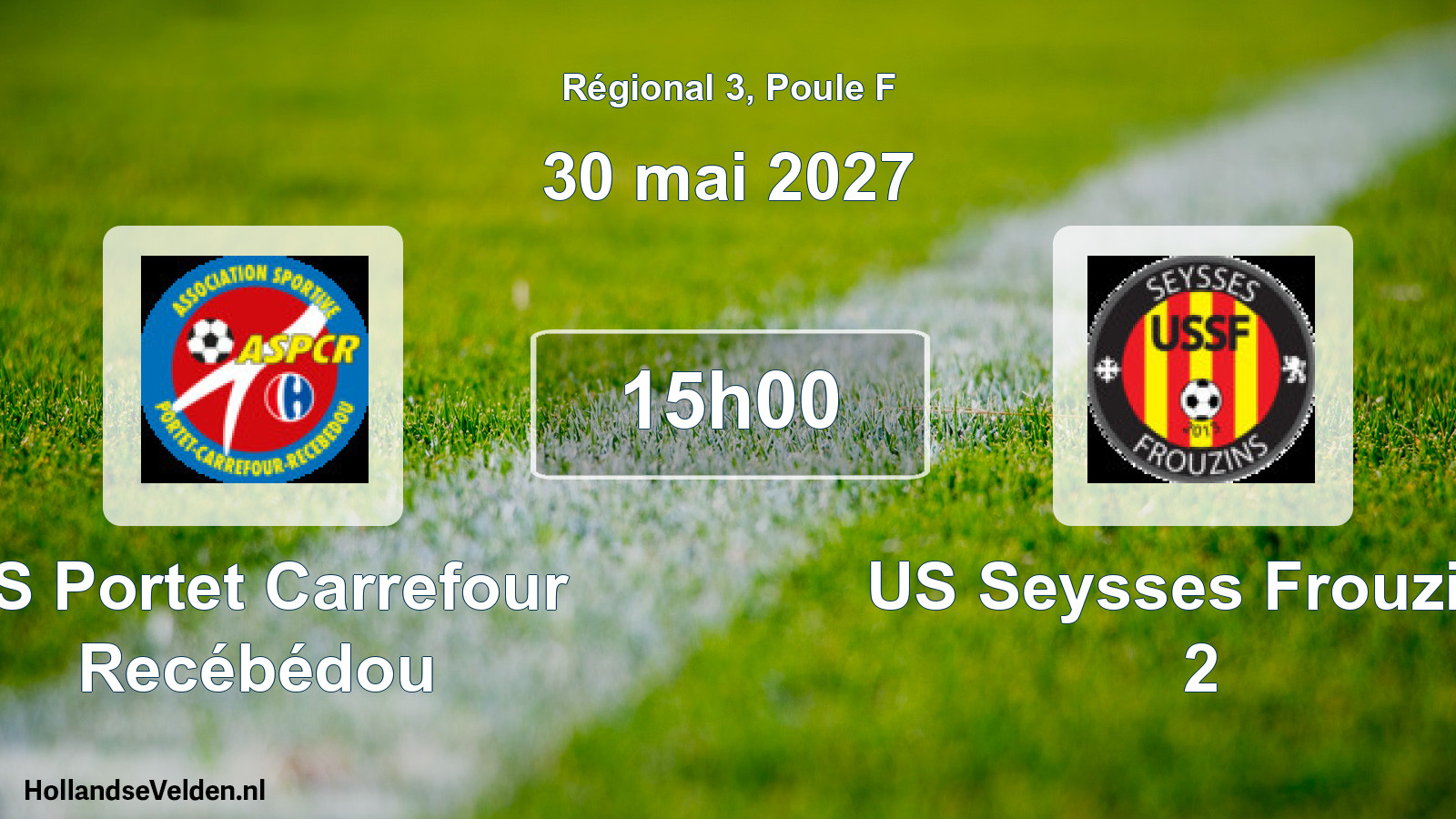 Match programmé: AS Portet Carrefour Recébédou - US Seysses Frouzins 2 (30 mai 2027)