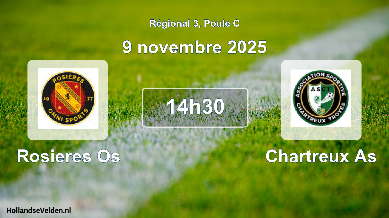 Geplande wedstrijd: Rosieres Os - Chartreux As (9 novembre 2025)
