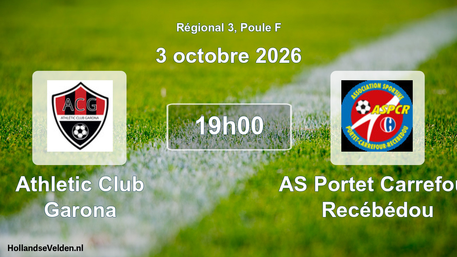 Match programmé: Athletic Club Garona - AS Portet Carrefour Recébédou (3 octobre 2026)