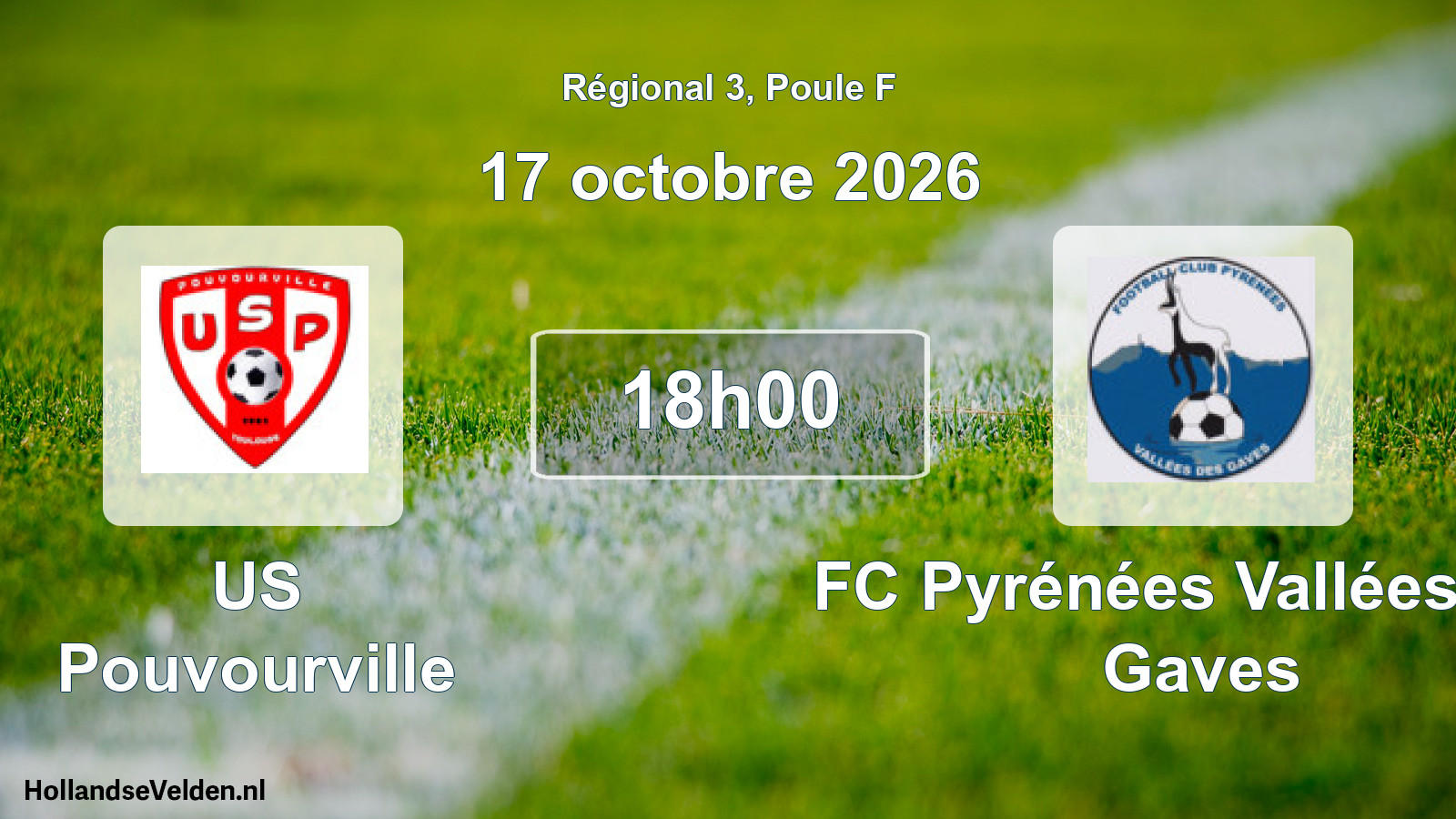 Match programmé: US Pouvourville - FC Pyrénées Vallées des Gaves (17 octobre 2026)
