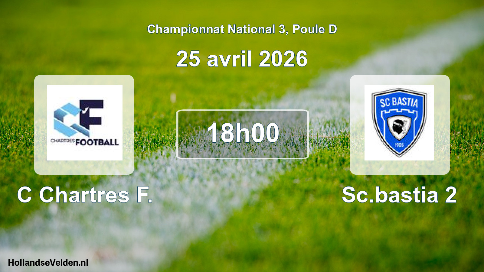 Scheduled Match: C Chartres F. - Sc.bastia 2 (25 April 2026)