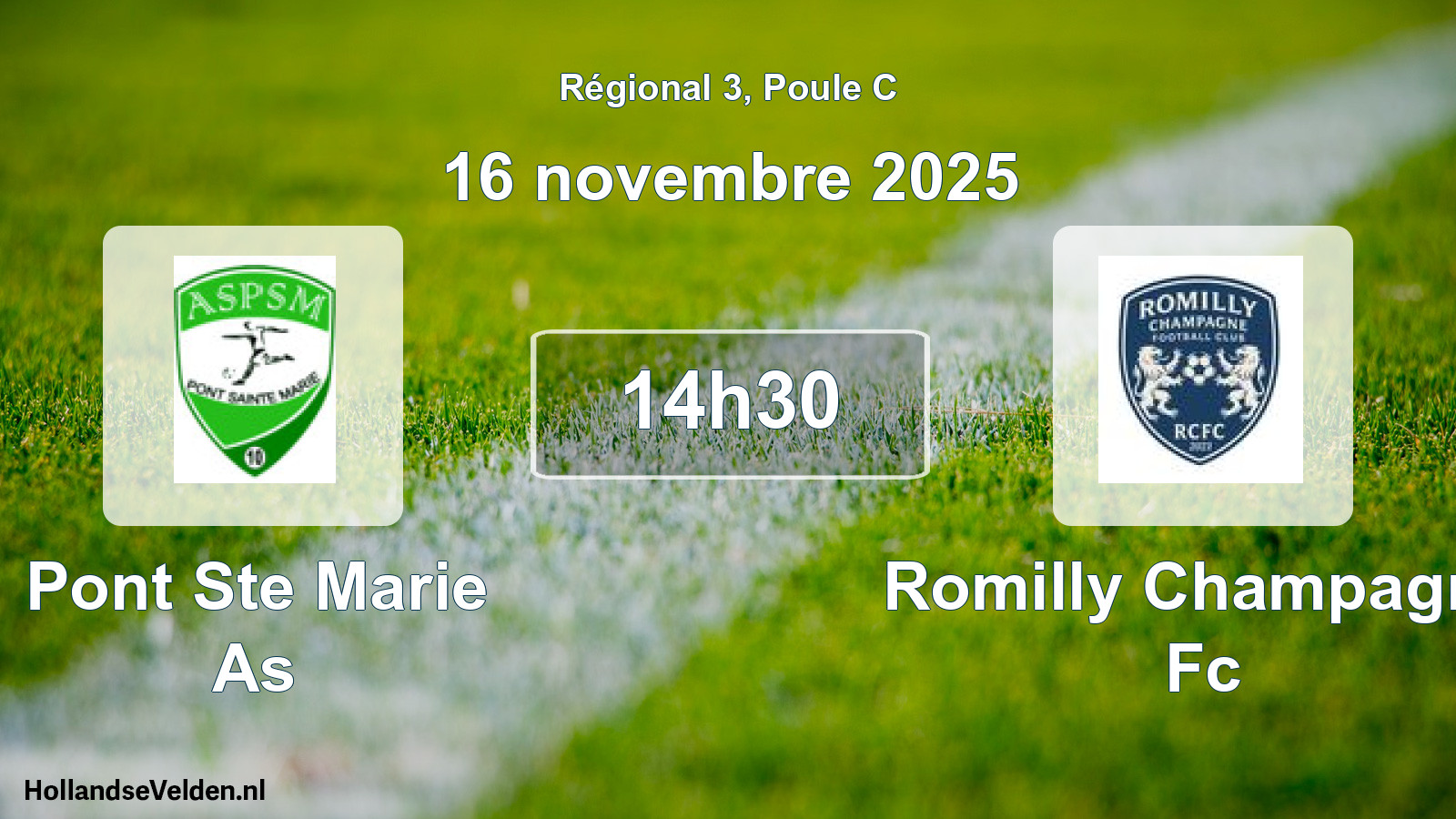 Geplande wedstrijd: Pont Ste Marie As - Romilly Champagne Fc (16 novembre 2025)