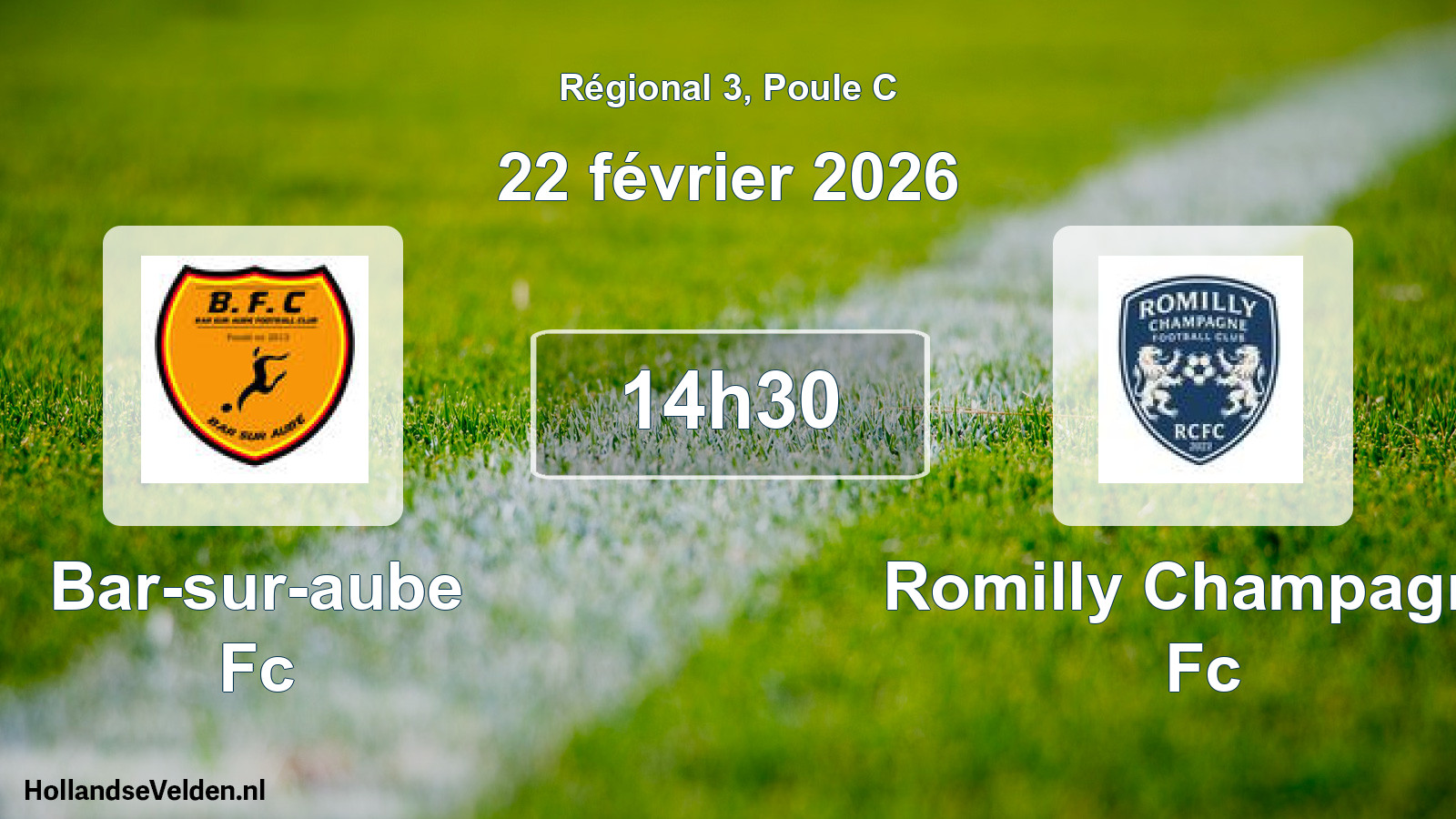 Scheduled Match: Bar-sur-aube Fc - Romilly Champagne Fc (22 February 2026)