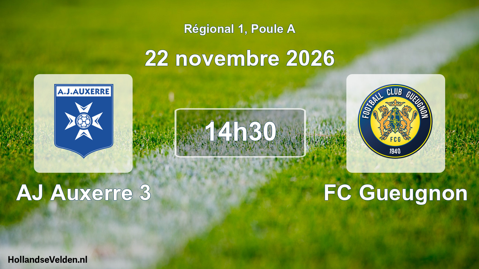Scheduled Match: AJ Auxerre 3 - FC Gueugnon (22 November 2026)