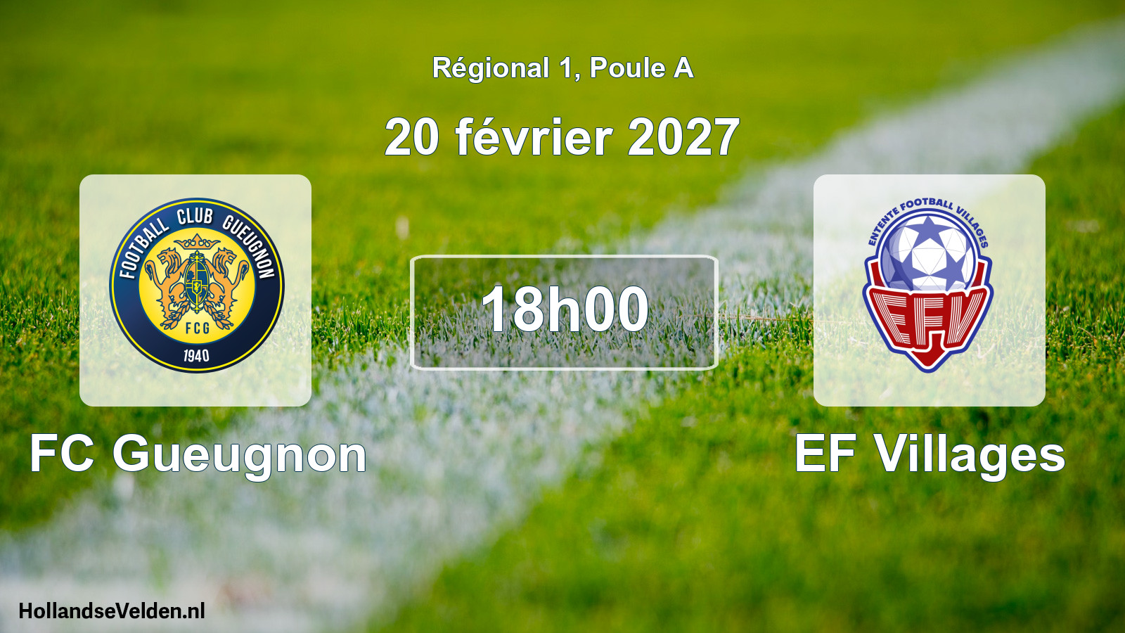 Scheduled Match: FC Gueugnon - EF Villages (20 February 2027)