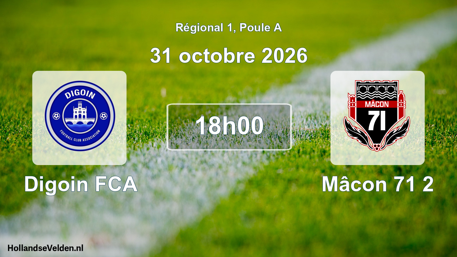 Scheduled Match: Digoin FCA - Mâcon 71 2 (31 October 2026)