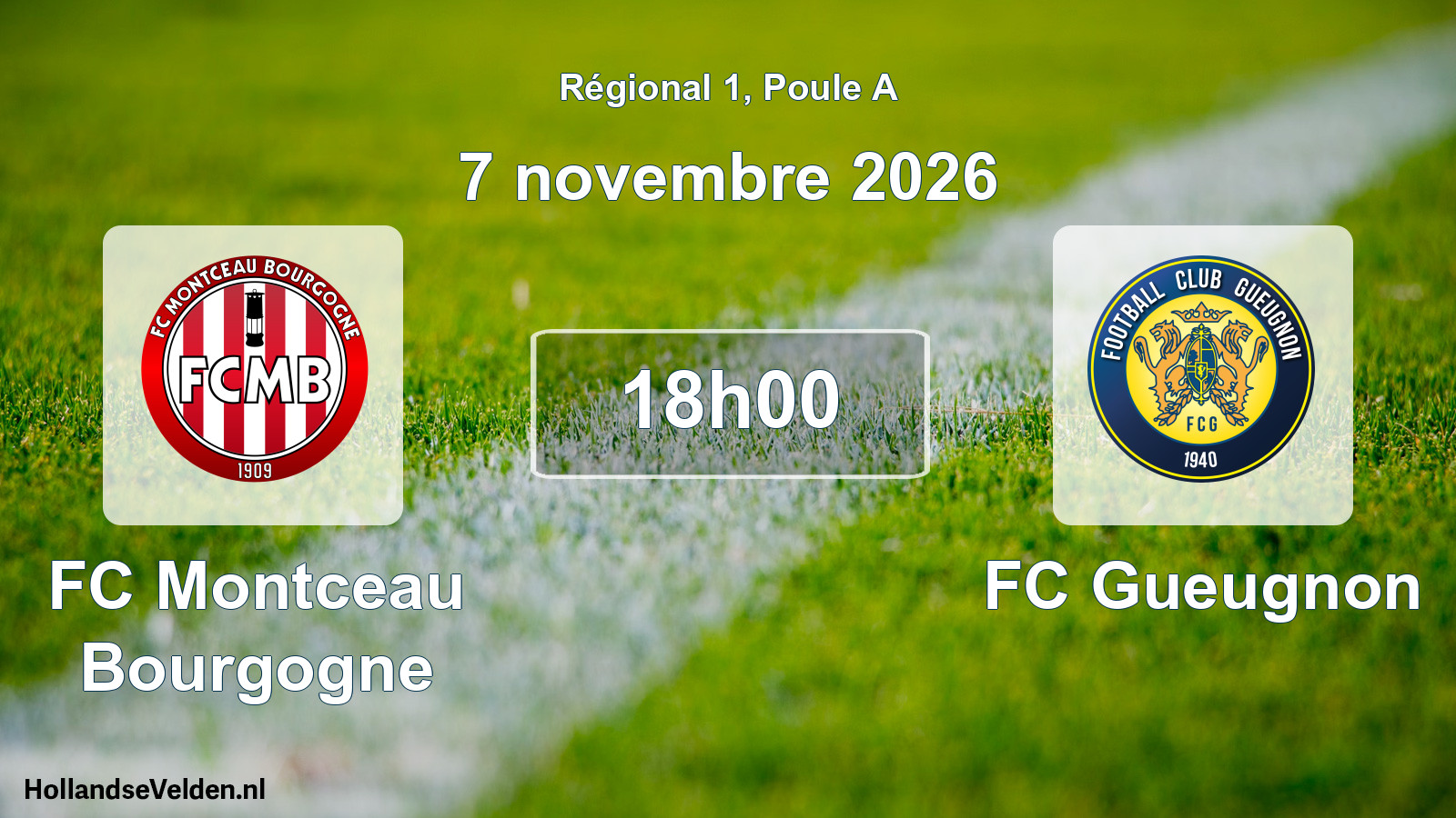 Match programmé: FC Montceau Bourgogne - FC Gueugnon (7 novembre 2026)