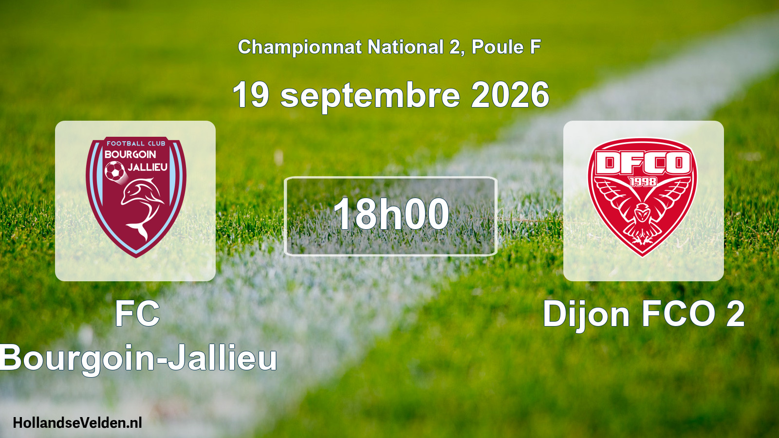 Match programmé: FC Bourgoin-Jallieu - Dijon FCO 2 (19 septembre 2026)