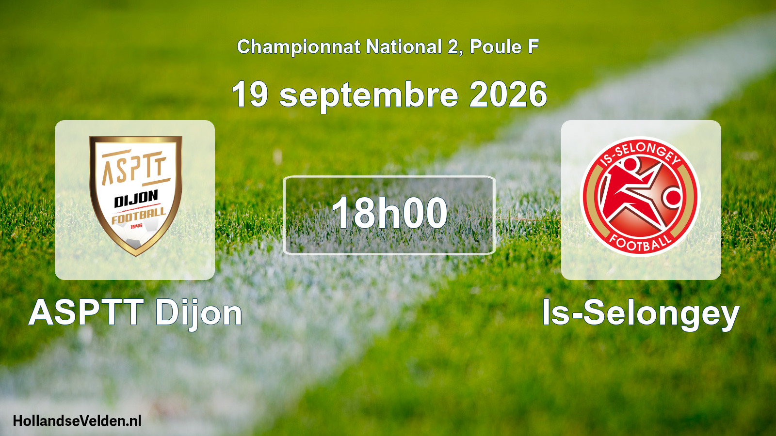 Match programmé: ASPTT Dijon - Is-Selongey (19 septembre 2026)