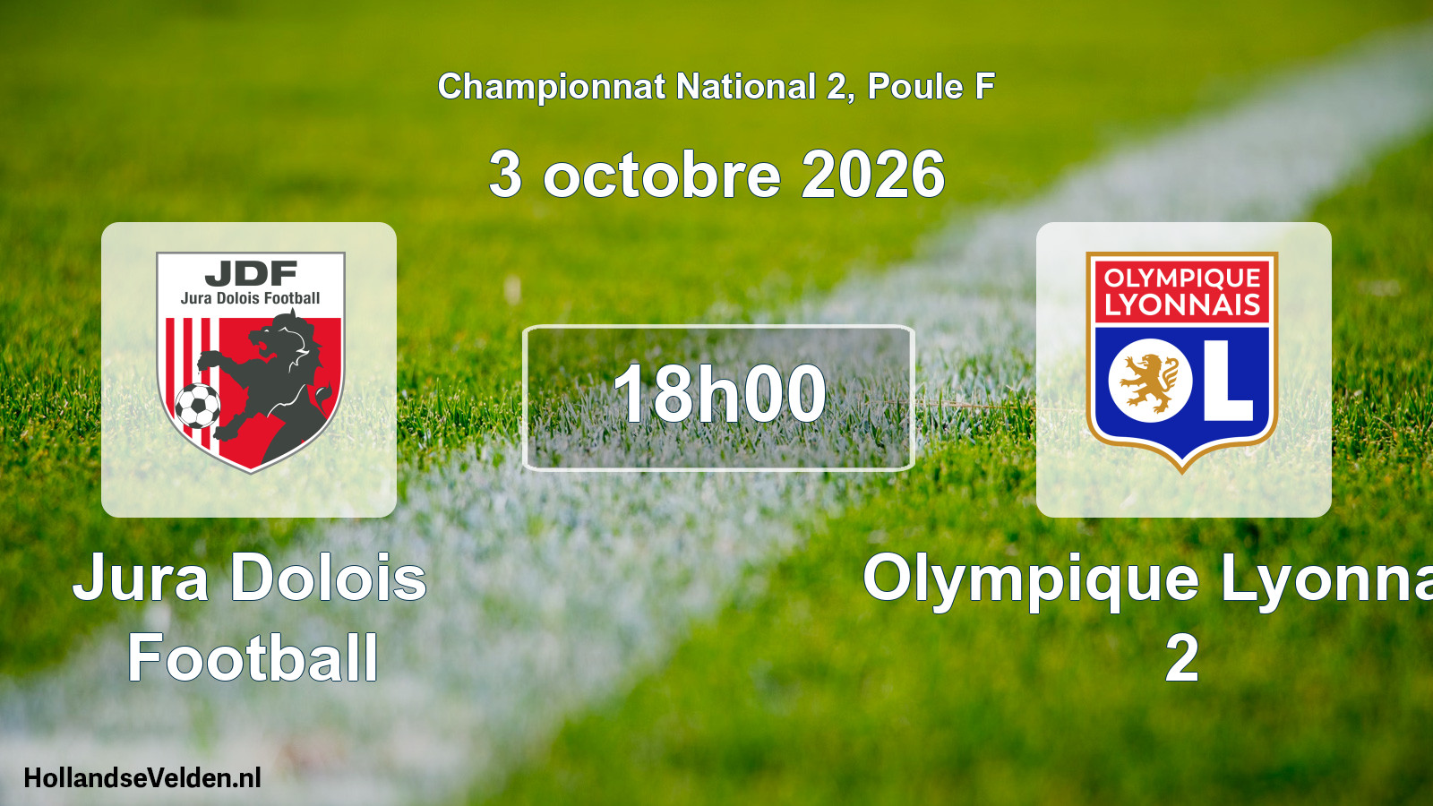 Scheduled Match: Jura Dolois Football - Olympique Lyonnais 2 (3 October 2026)