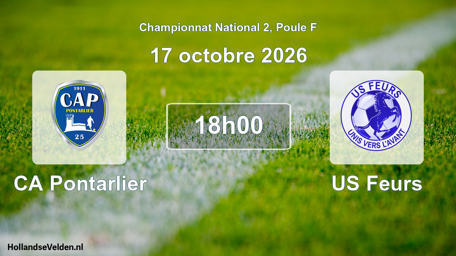 Match programmé: CA Pontarlier - US Feurs (17 octobre 2026)