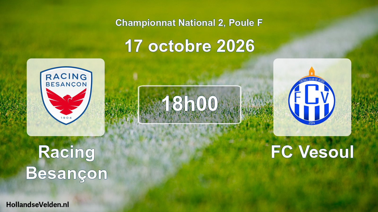 Match programmé: Racing Besançon - FC Vesoul (17 octobre 2026)