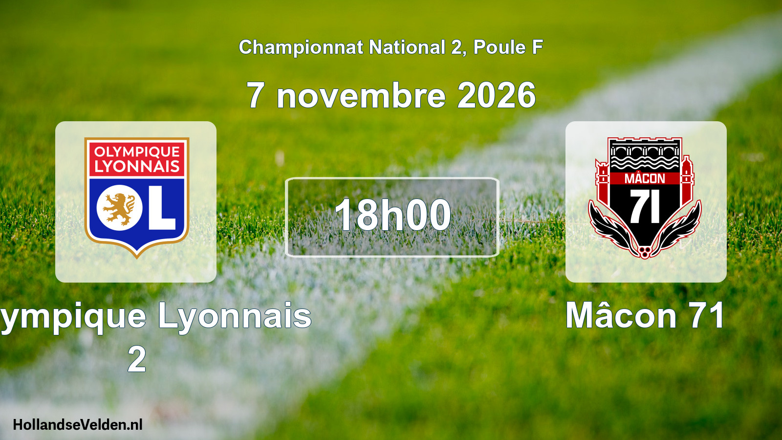 Scheduled Match: Olympique Lyonnais 2 - Mâcon 71 (7 November 2026)
