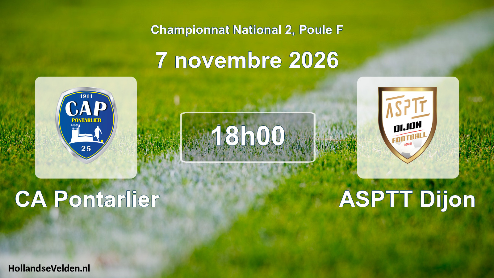 Scheduled Match: CA Pontarlier - ASPTT Dijon (7 November 2026)