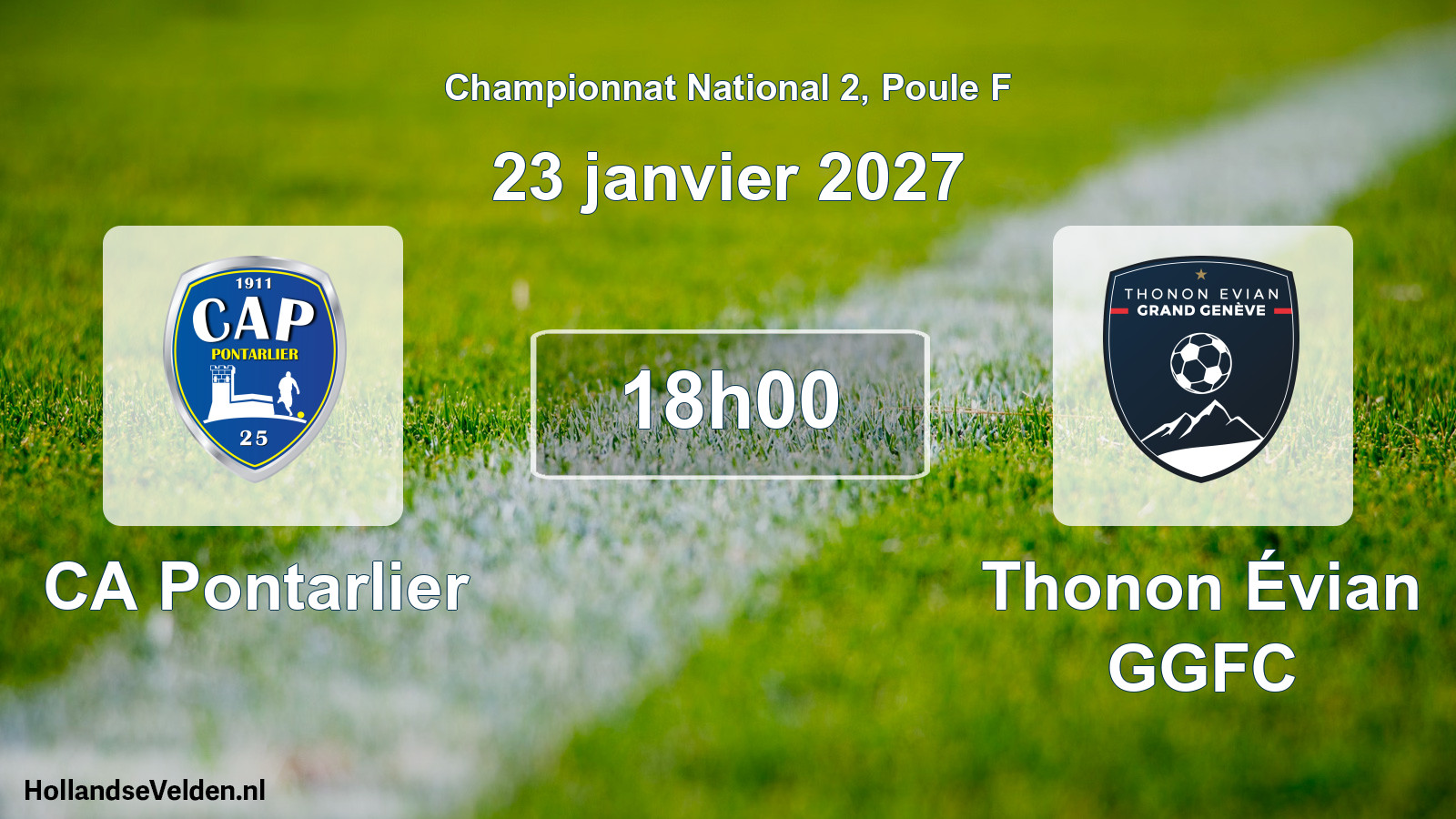 Match programmé: CA Pontarlier - Thonon Évian GGFC (23 janvier 2027)