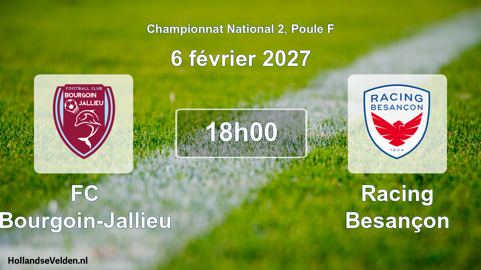 Match programmé: FC Bourgoin-Jallieu - Racing Besançon (6 février 2027)