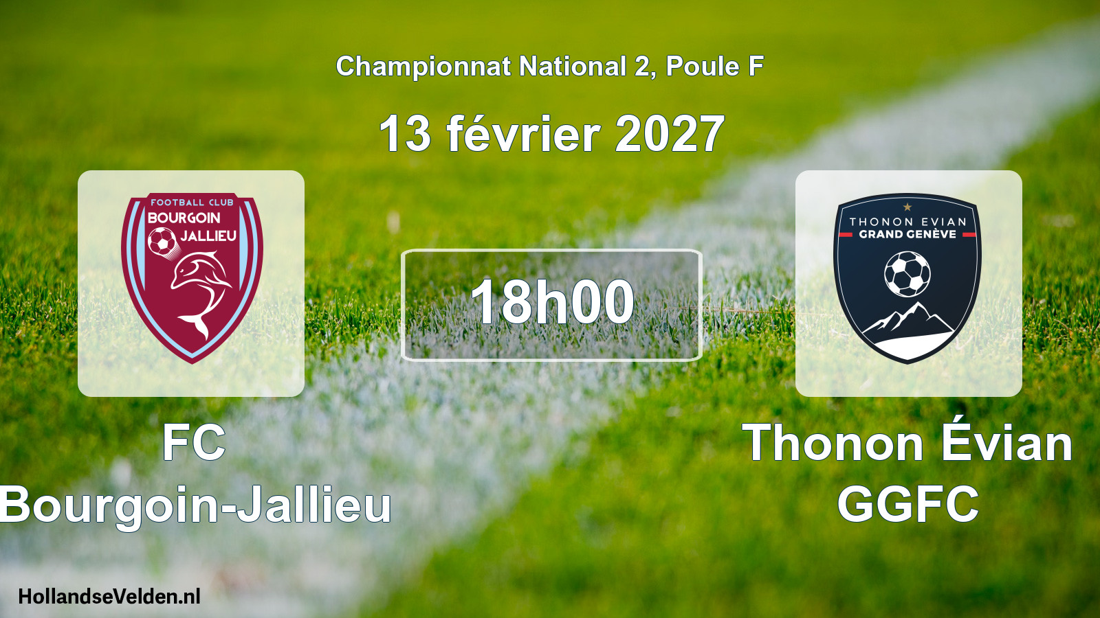 Match programmé: FC Bourgoin-Jallieu - Thonon Évian GGFC (13 février 2027)
