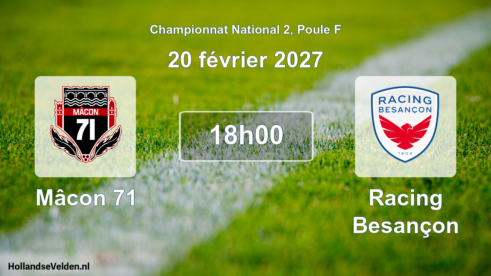 Scheduled Match: Mâcon 71 - Racing Besançon (20 February 2027)