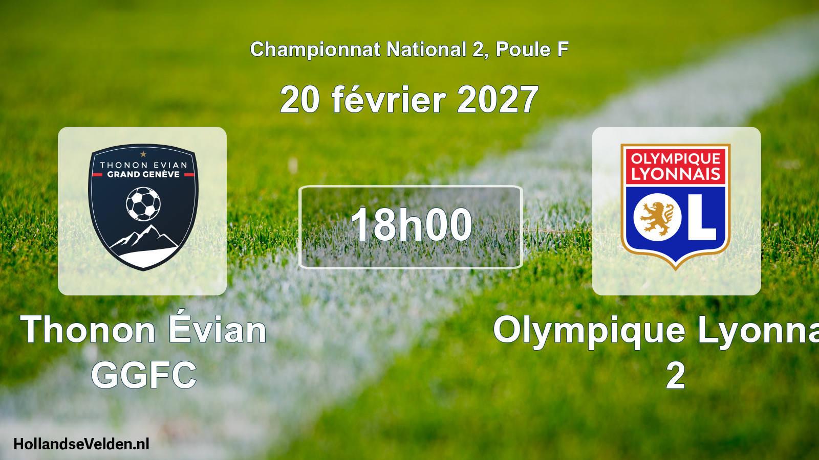 Match programmé: Thonon Évian GGFC - Olympique Lyonnais 2 (20 février 2027)
