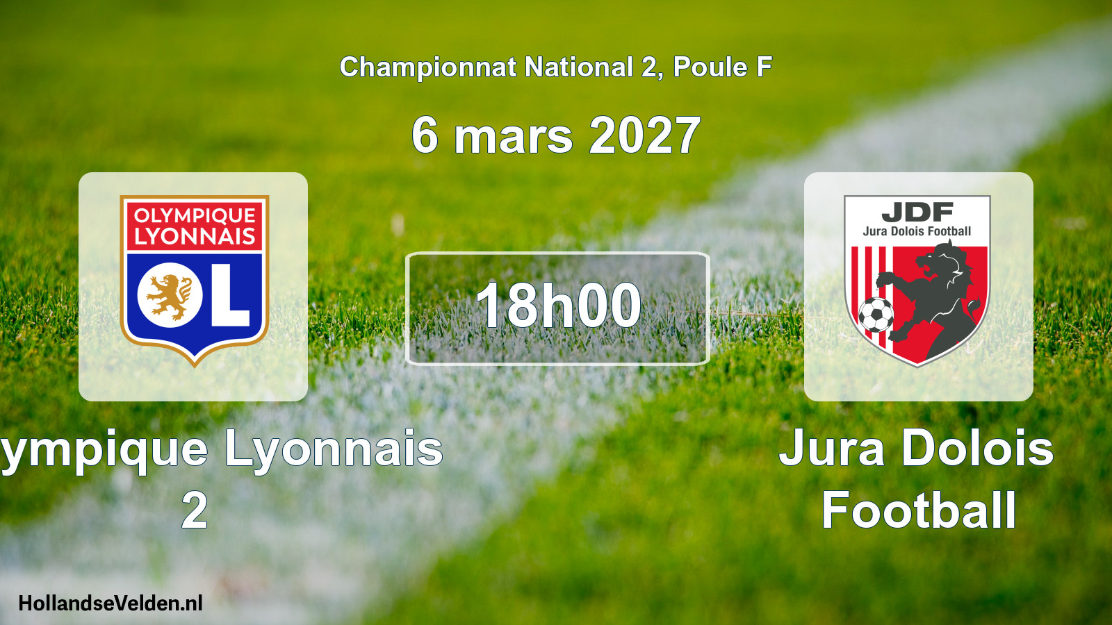 Scheduled Match: Olympique Lyonnais 2 - Jura Dolois Football (6 March 2027)