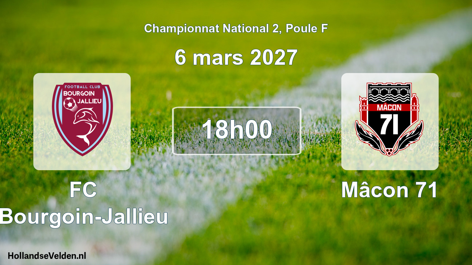 Match programmé: FC Bourgoin-Jallieu - Mâcon 71 (6 mars 2027)