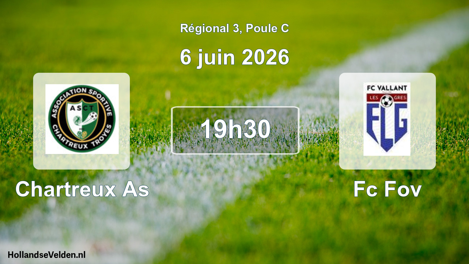 Geplande wedstrijd: Chartreux As - Fc Fov (6 juni 2026)