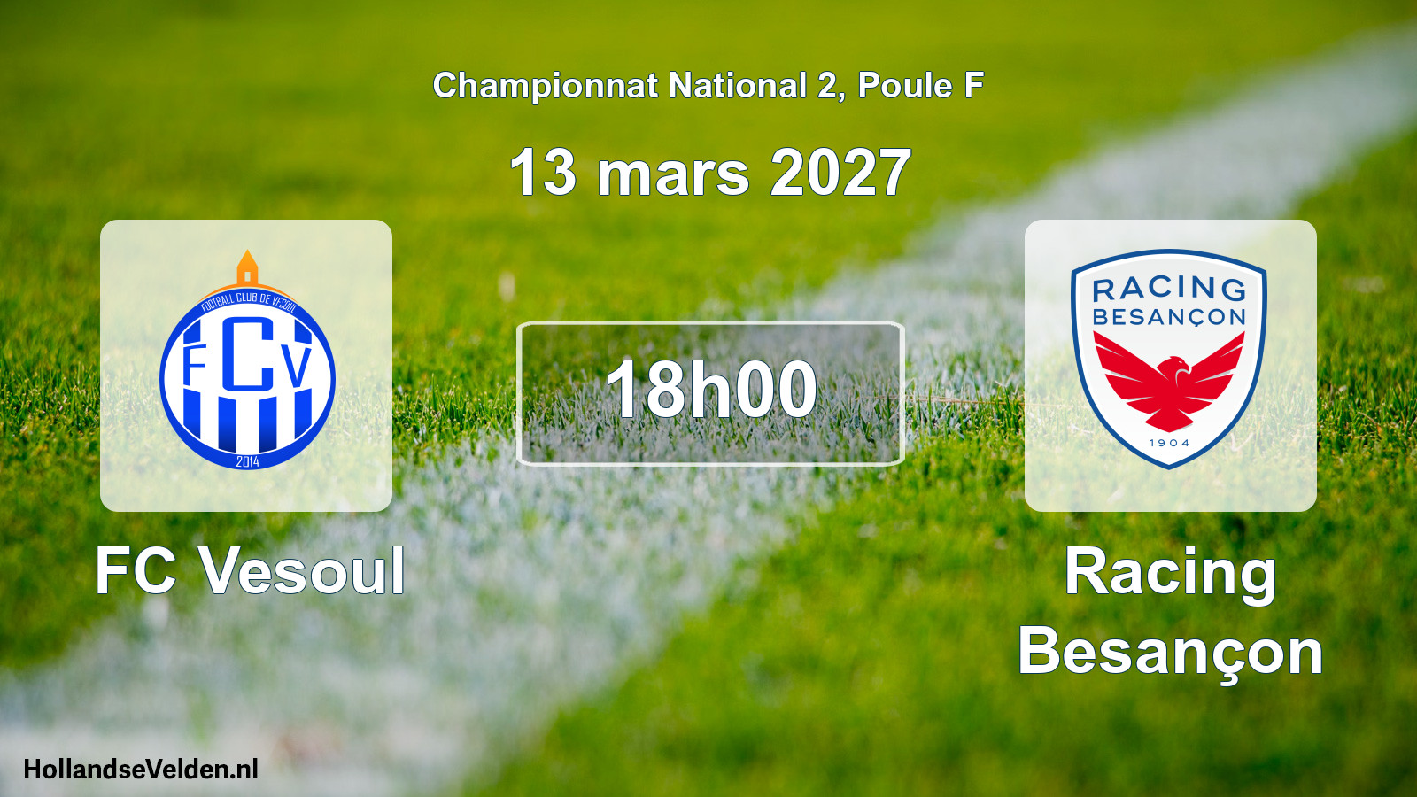 Match programmé: FC Vesoul - Racing Besançon (13 mars 2027)