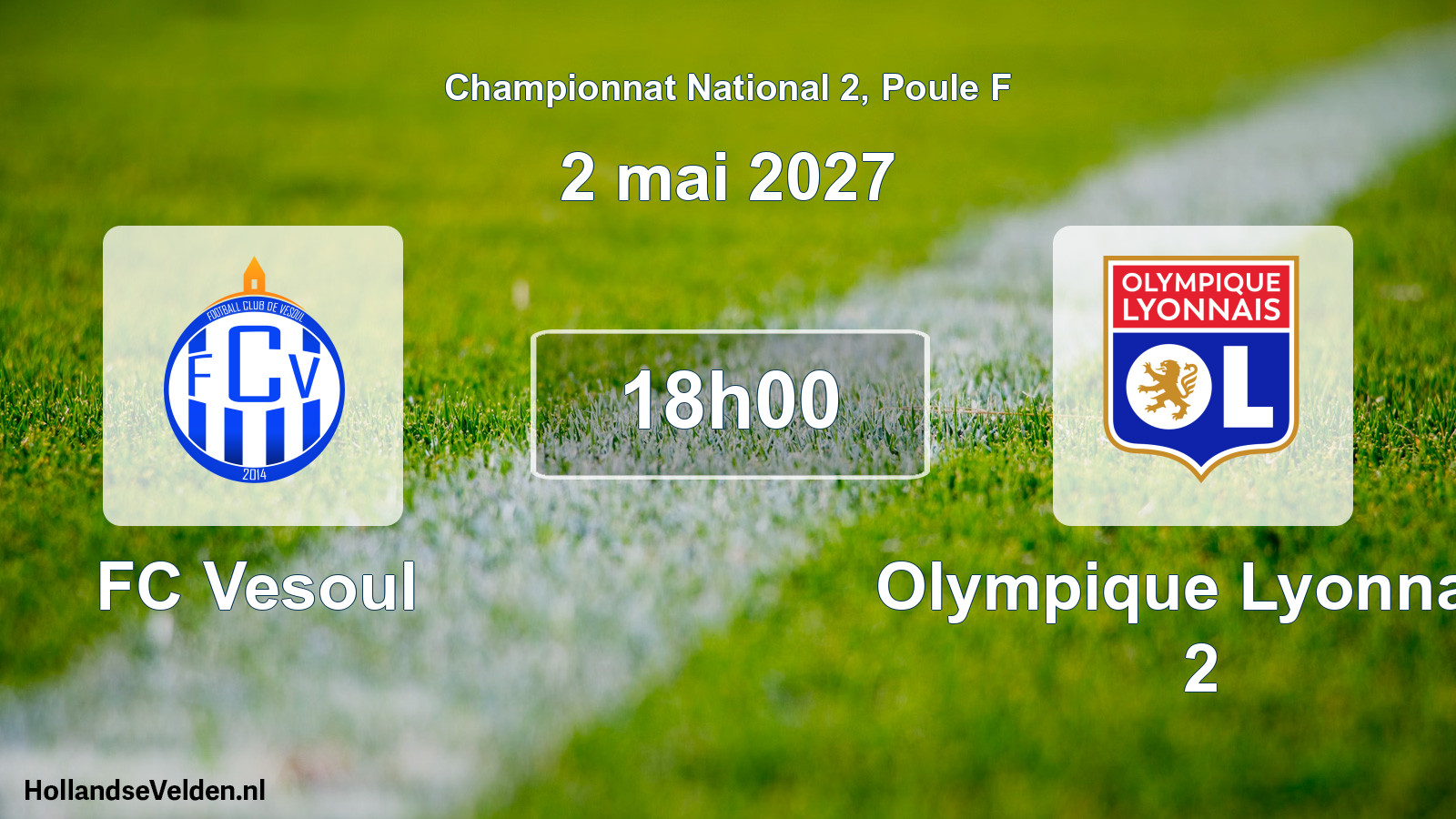 Match programmé: FC Vesoul - Olympique Lyonnais 2 (2 mai 2027)