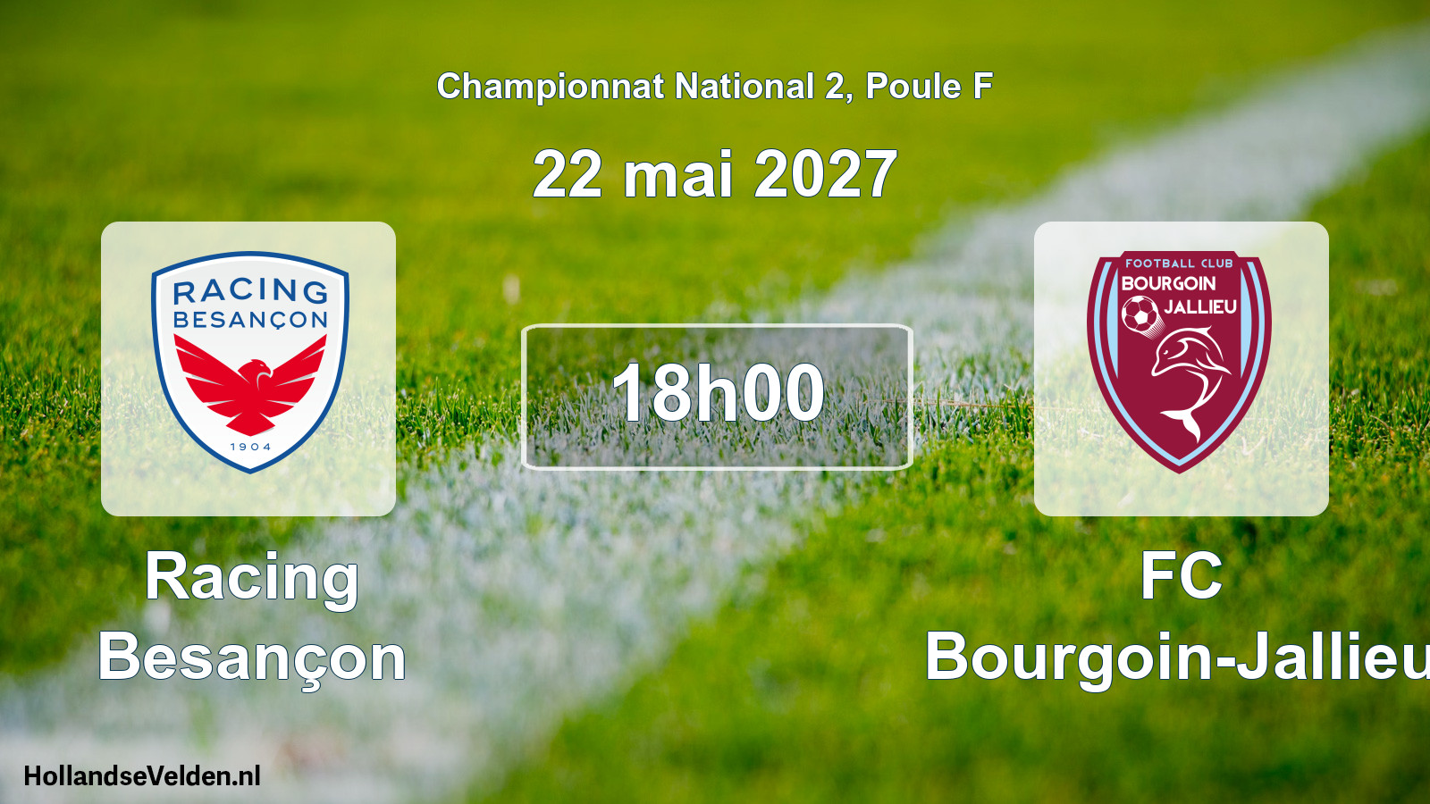 Match programmé: Racing Besançon - FC Bourgoin-Jallieu (22 mai 2027)