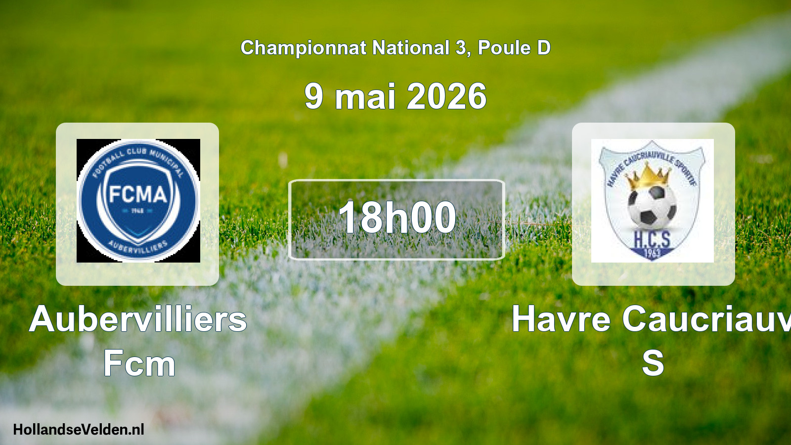 Geplande wedstrijd: Aubervilliers Fcm - Havre Caucriauv S (9 mai 2026)