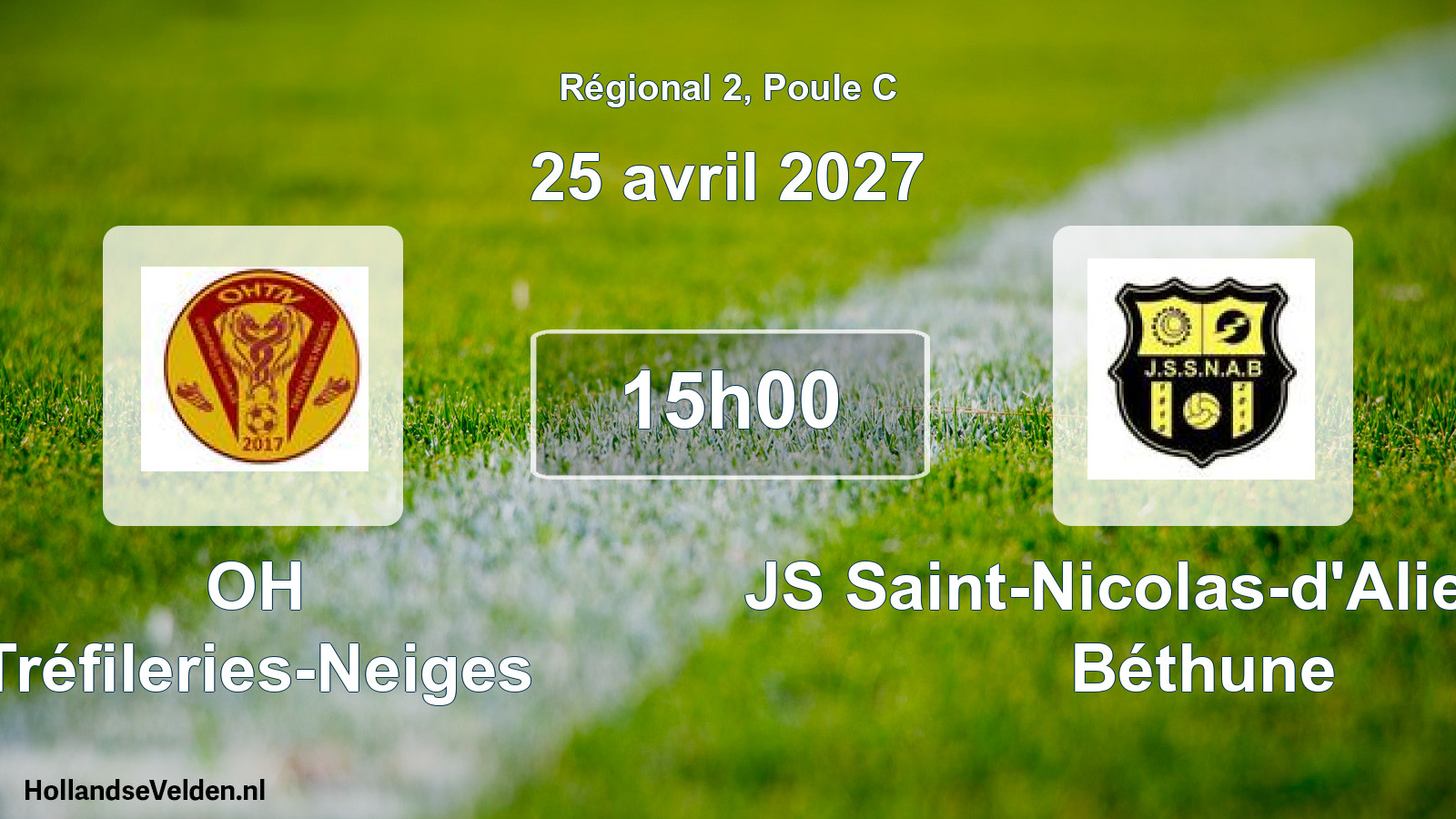 Match programmé: OH Tréfileries-Neiges - JS Saint-Nicolas-d'Aliermont Béthune (25 avril 2027)
