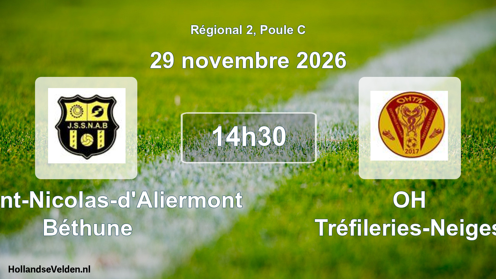 Match programmé: JS Saint-Nicolas-d'Aliermont Béthune - OH Tréfileries-Neiges (29 novembre 2026)