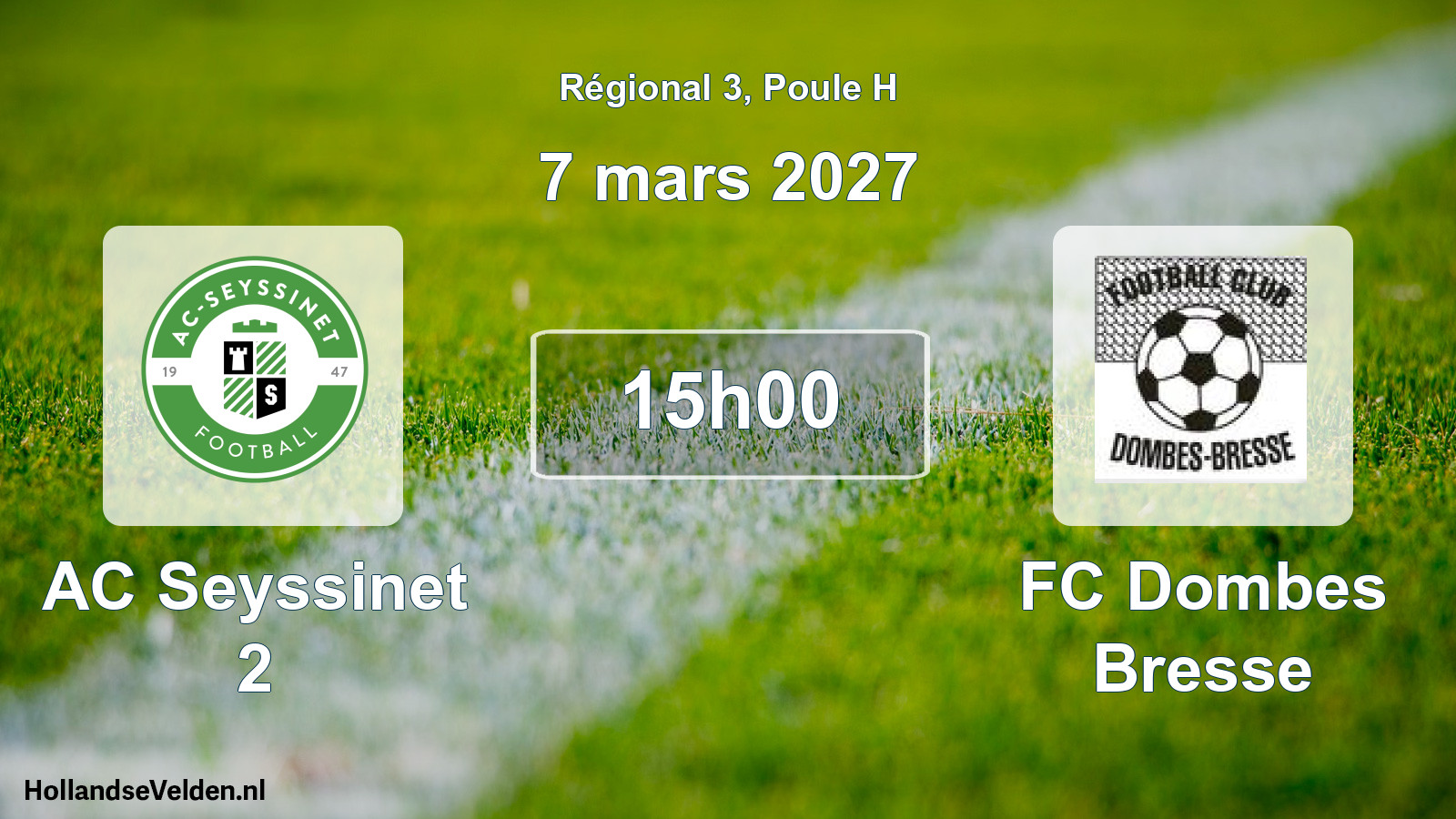 Match programmé: AC Seyssinet 2 - FC Dombes Bresse (7 mars 2027)