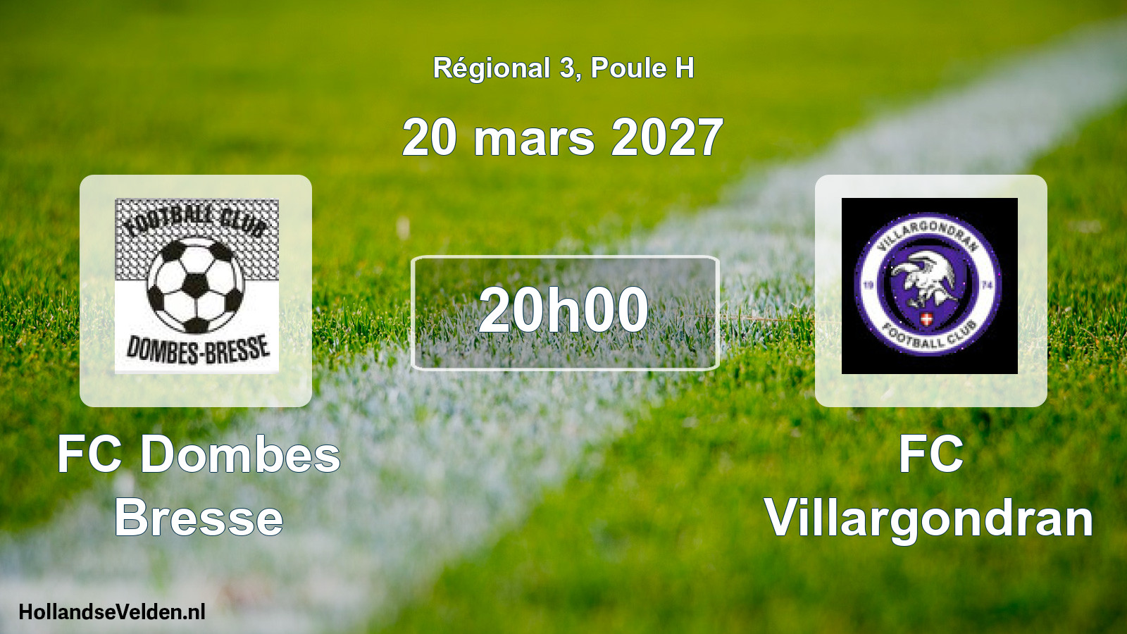 Scheduled Match: FC Dombes Bresse - FC Villargondran (20 March 2027)