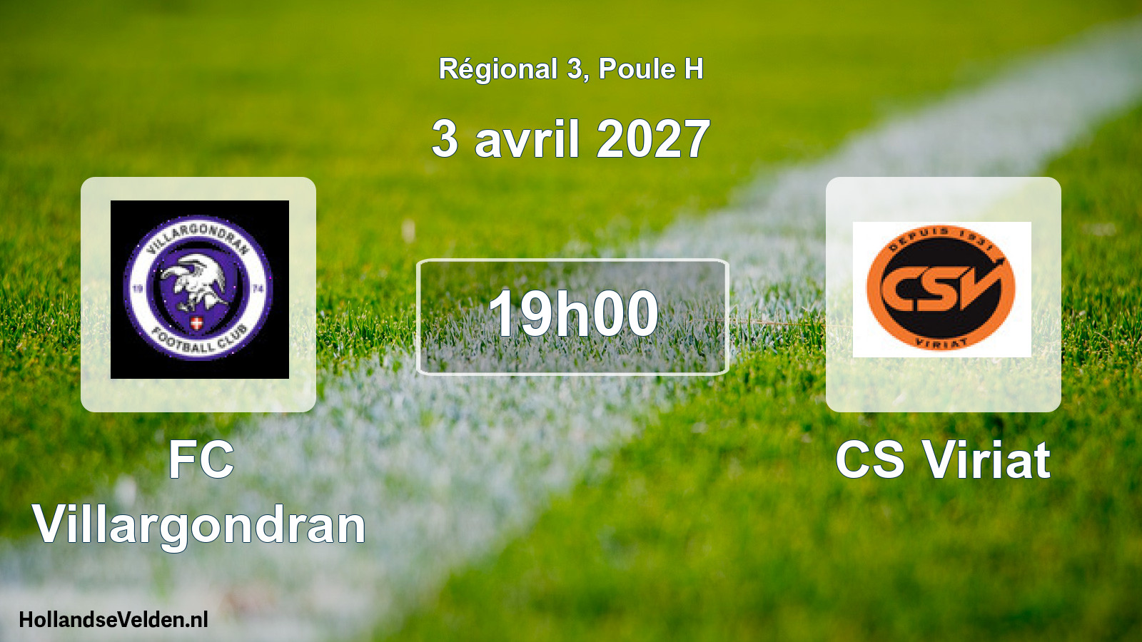 Scheduled Match: FC Villargondran - CS Viriat (3 April 2027)
