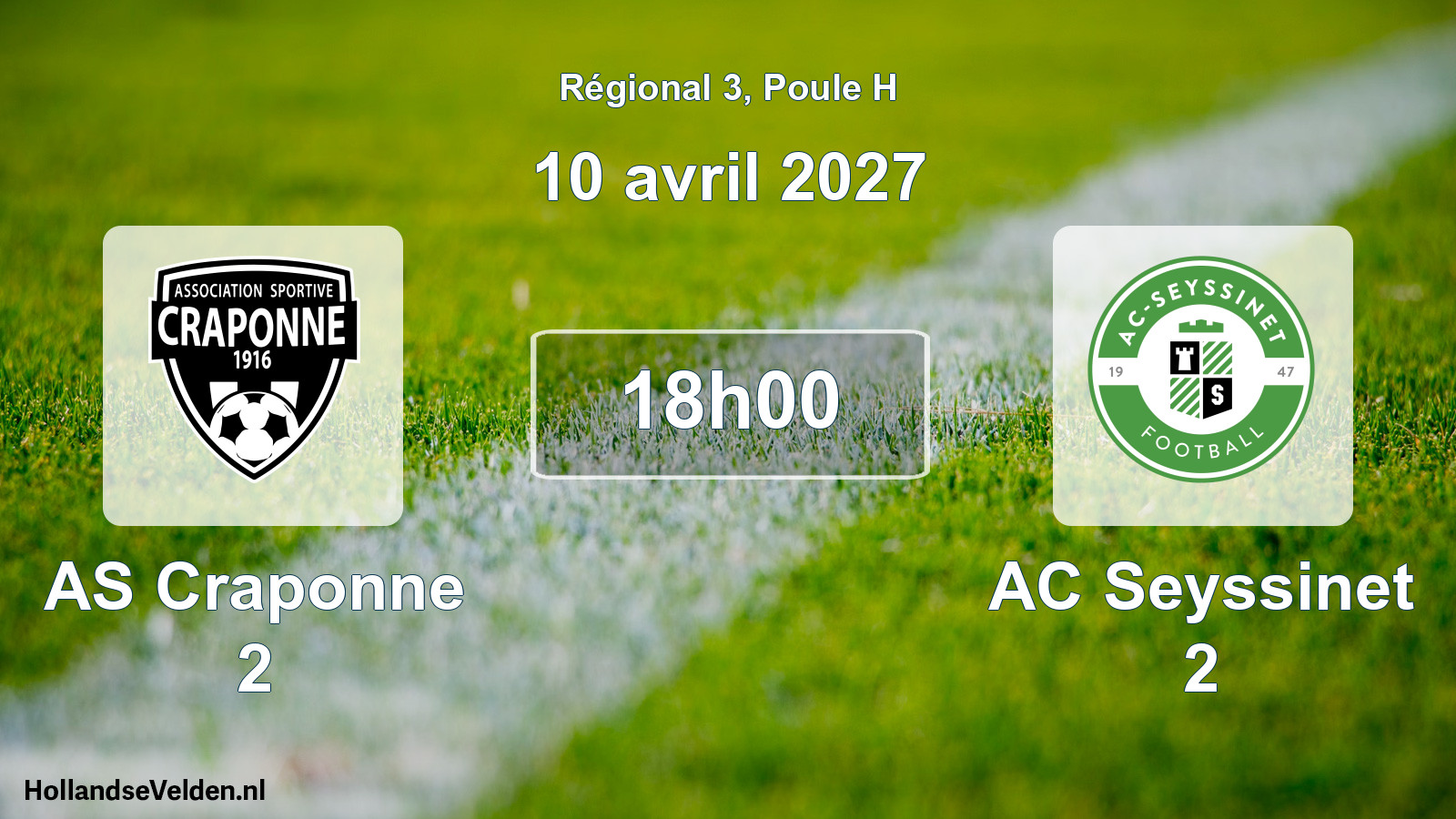 Match programmé: AS Craponne 2 - AC Seyssinet 2 (10 avril 2027)
