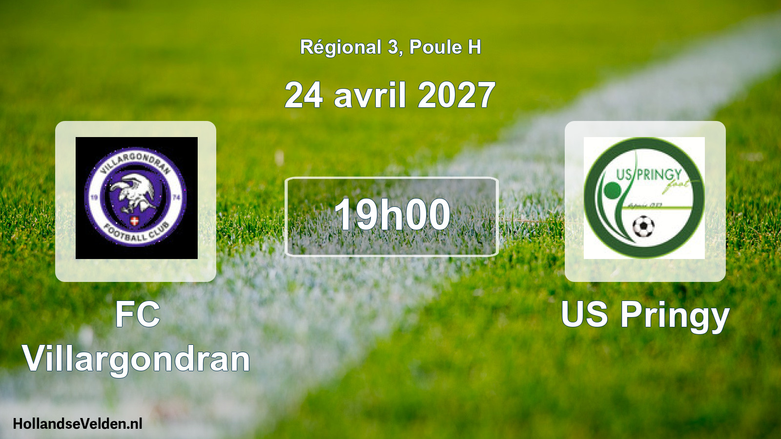 Match programmé: FC Villargondran - US Pringy (24 avril 2027)
