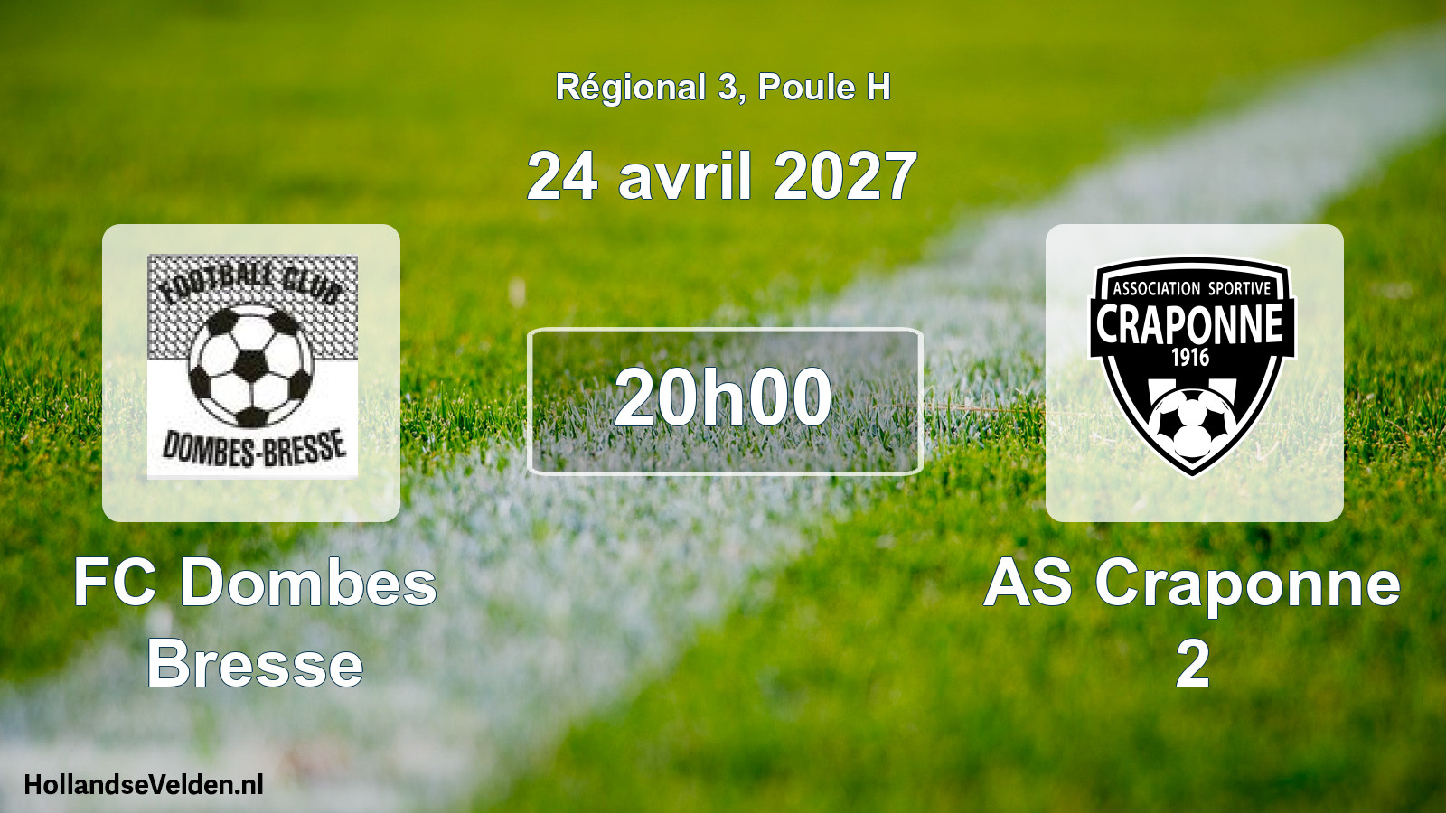 Scheduled Match: FC Dombes Bresse - AS Craponne 2 (24 April 2027)