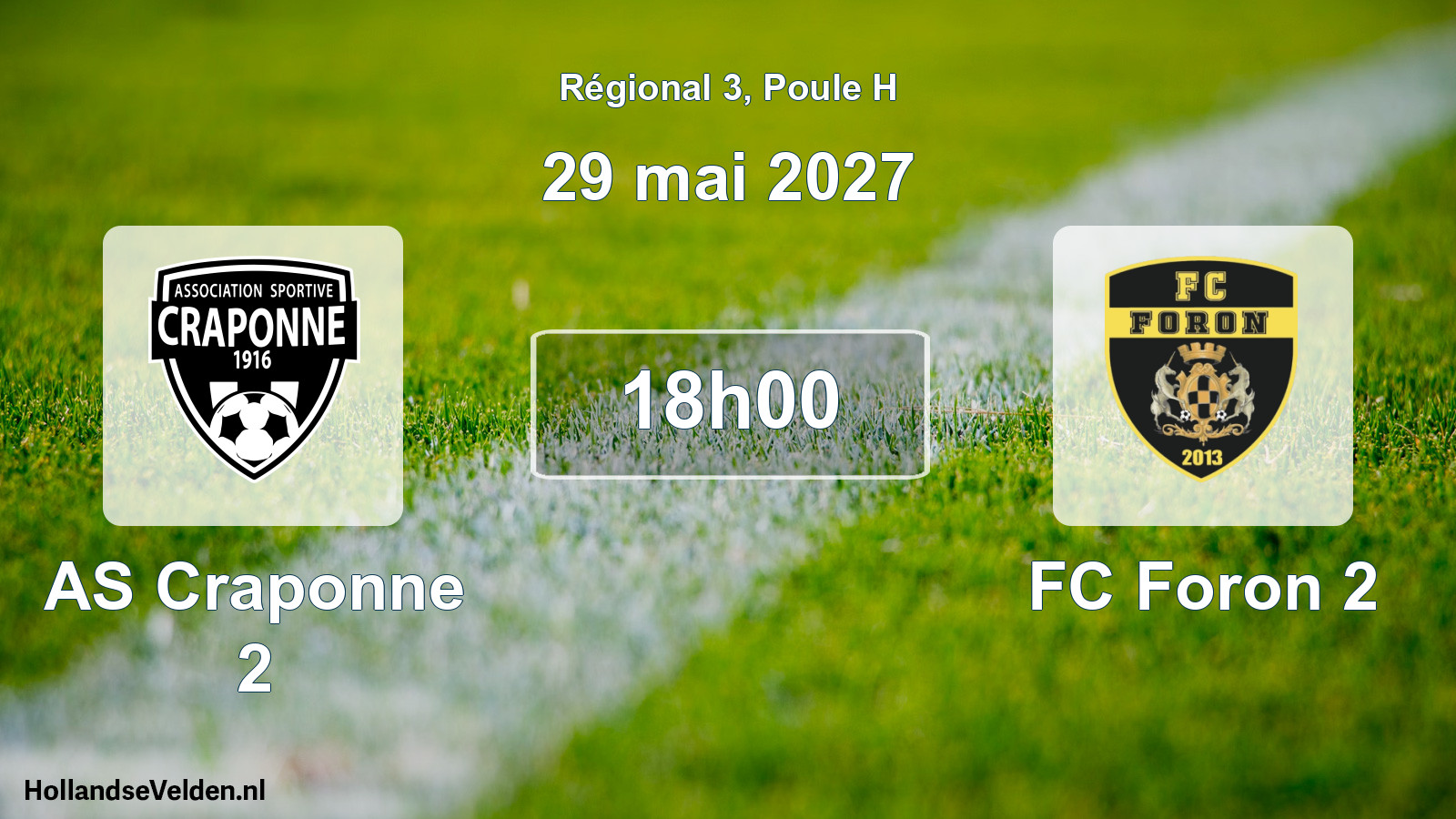Match programmé: AS Craponne 2 - FC Foron 2 (29 mai 2027)