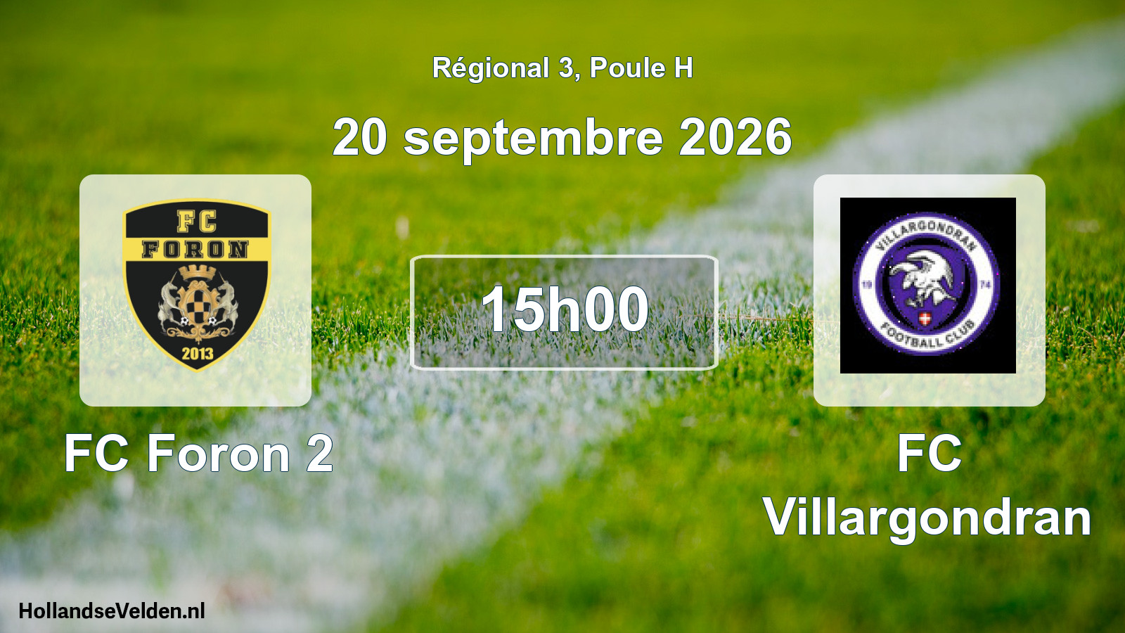 Scheduled Match: FC Foron 2 - FC Villargondran (20 September 2026)