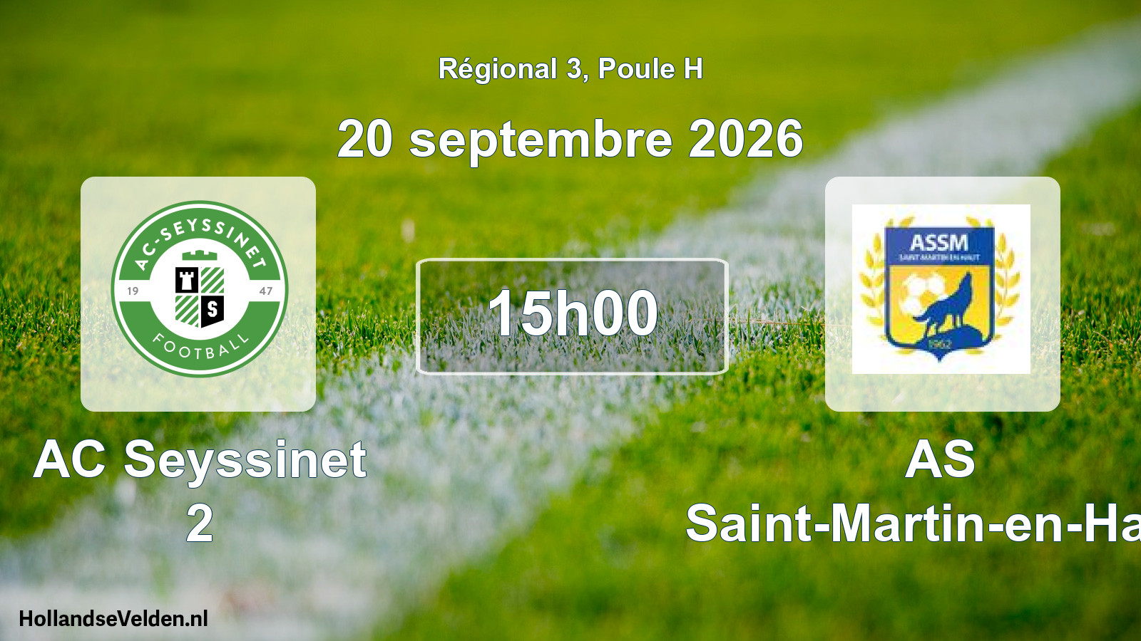 Scheduled Match: AC Seyssinet 2 - AS Saint-Martin-en-Haut (20 September 2026)
