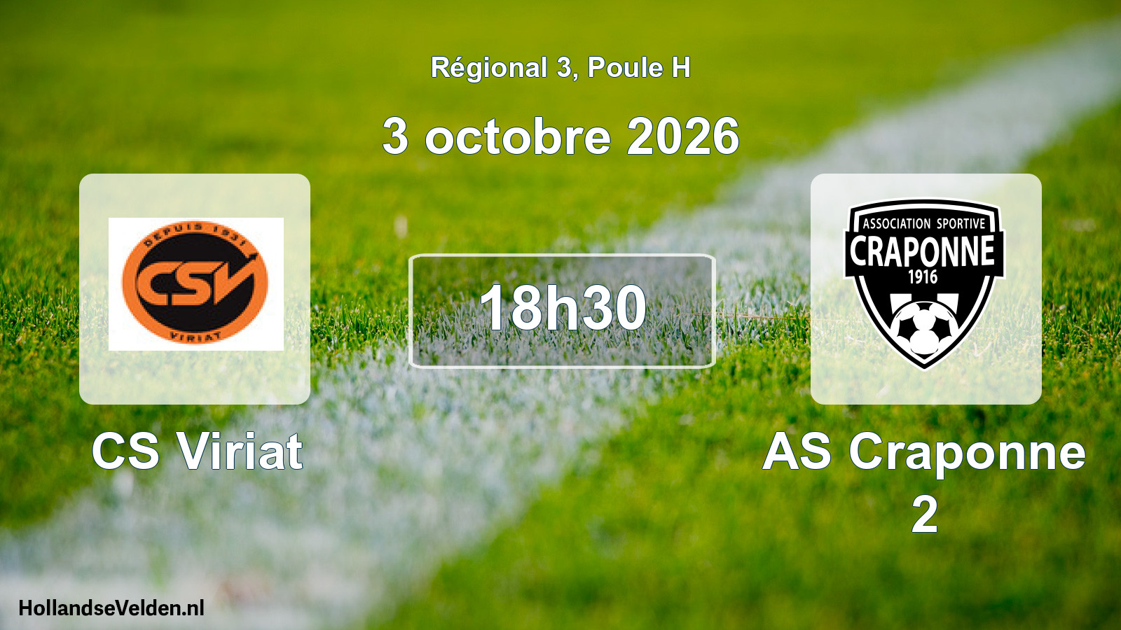 Match programmé: CS Viriat - AS Craponne 2 (3 octobre 2026)