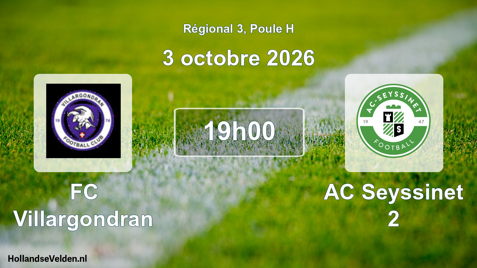 Scheduled Match: FC Villargondran - AC Seyssinet 2 (3 October 2026)